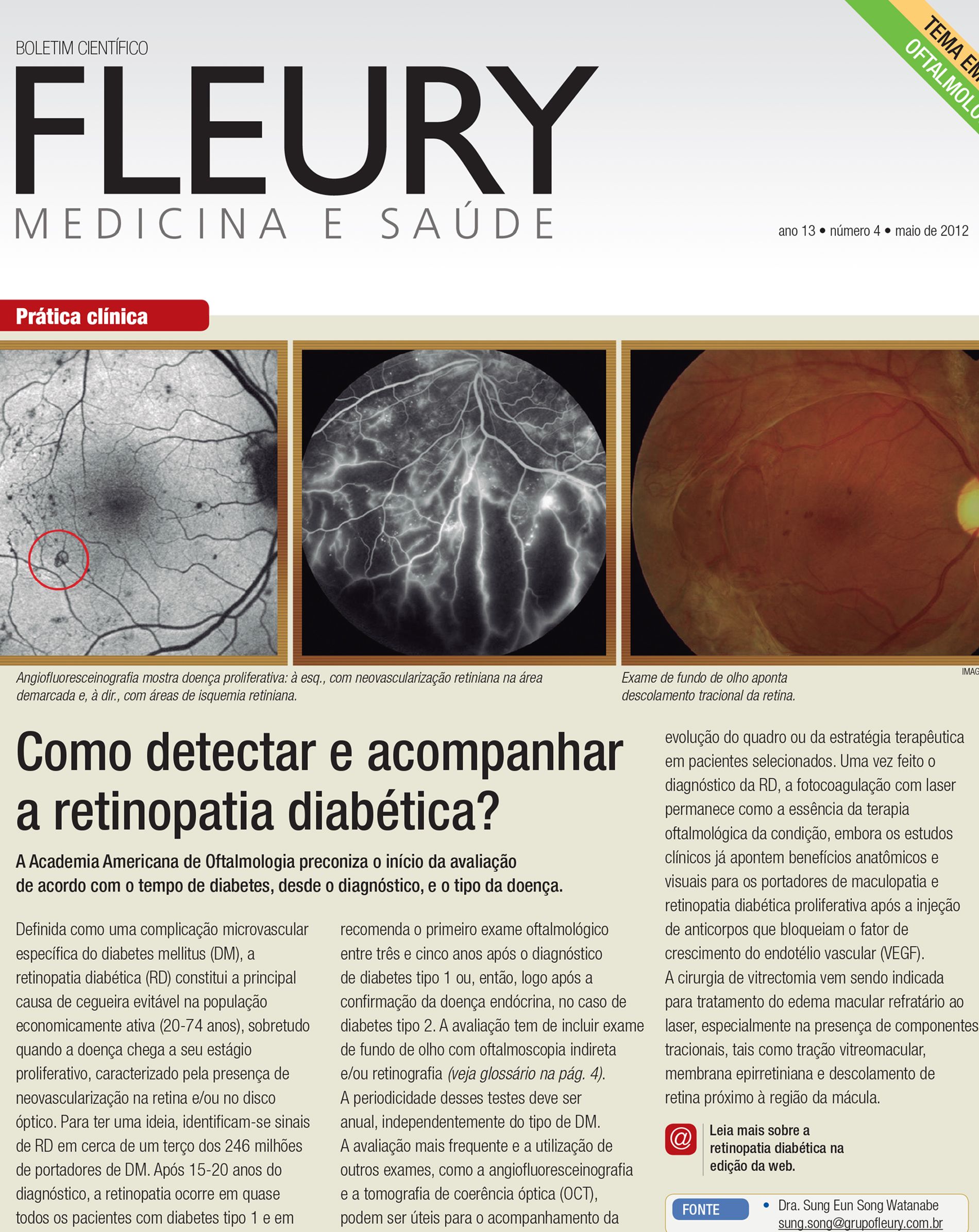 Glossário diagnóstico em Oftalmologia, listando exames e suas indicações.
